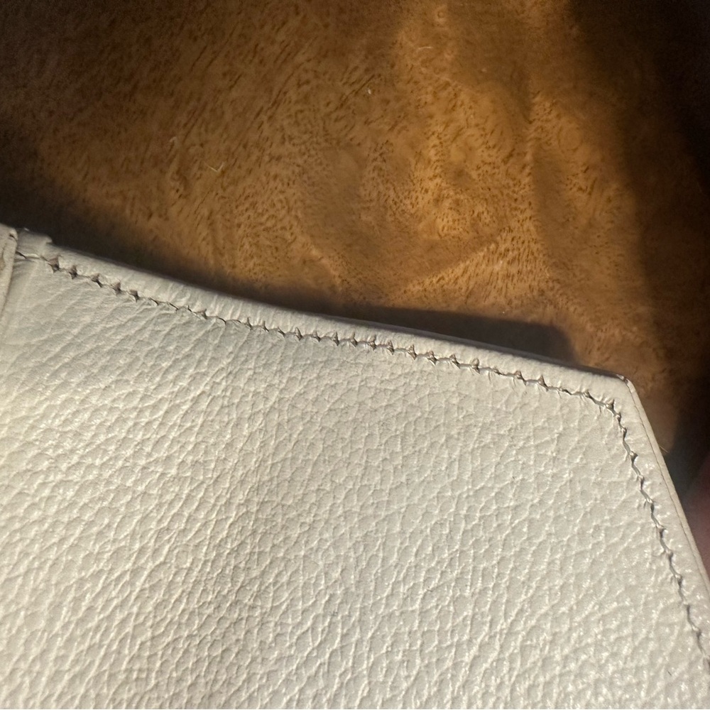 YSL White Leather Envelope Clutch with Gold-Tone Accent - Picture 9 of 15